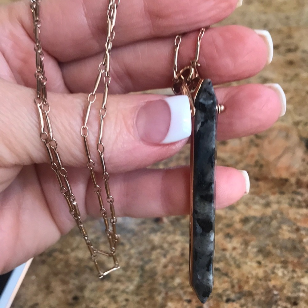 Stella & Dot Stone Rebel Pendant -Rose Gold